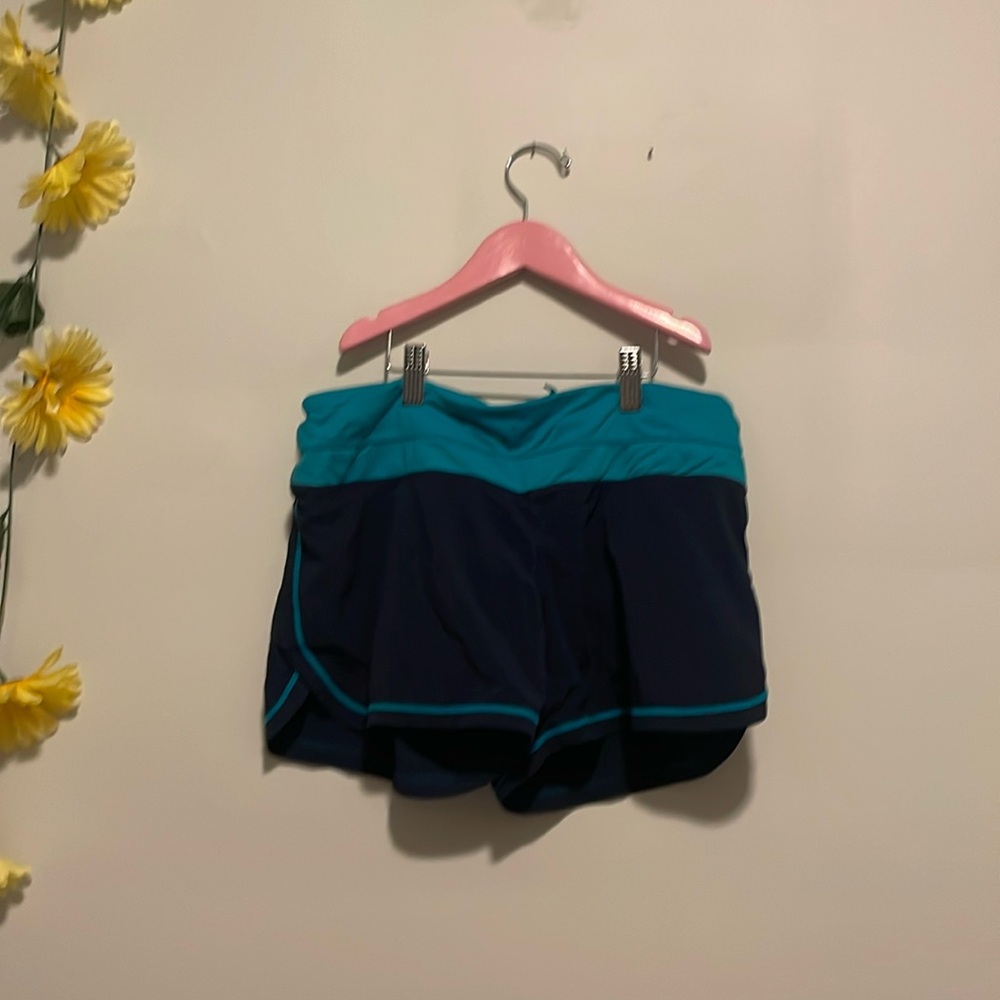 Blue workout shorts